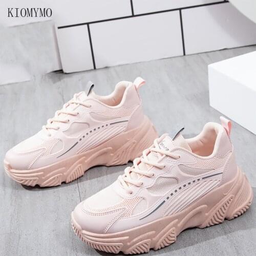 2021 Summer And Autumn New Womens Shoes Mesh Breathable Old Shoes Increase In Sports Fashion Casual Shoes Korean Version