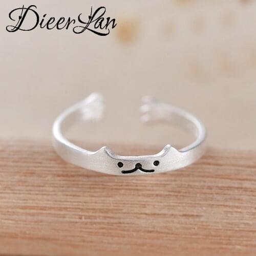 New Arrivals Silver Color Cat Rings for Women Adjustable Size Ring Fashion