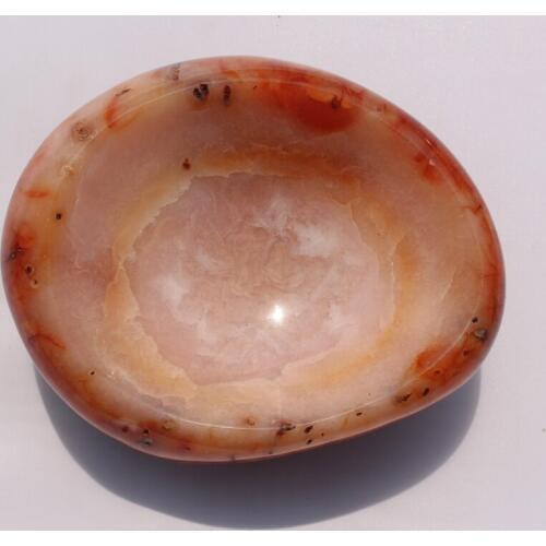 NEW LISTING 730g Natural Red Agate Crystal Ashtray Polished Madagascar Stone Samples Free shipping M1407