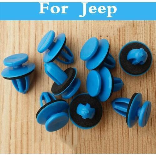 New High-Quality Car Styling Blue Push-Type Rivet Retainer Fastener Bumper 50pcs For Jeep Wrangler Commander Liberty Renegade