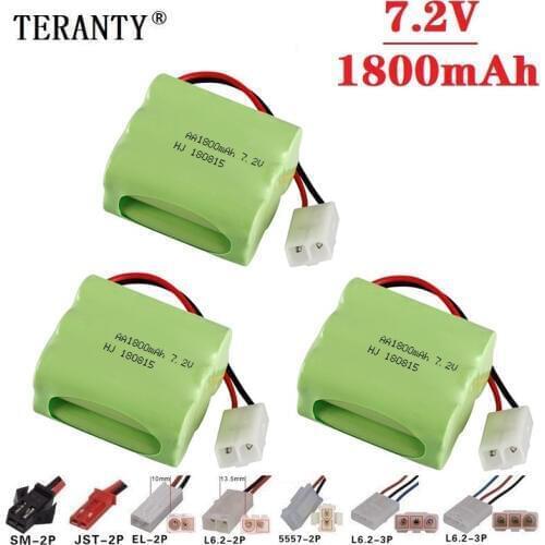 Upgrade 7.2v 1800mah NiMH Battery For Rc Toys Cars Tanks Trucks Robots Guns Boats AA Ni-MH 7.2v Rechargeable Battery Pack 3pcs
