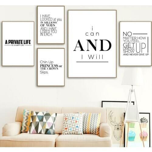 Canvas Posters Print English Motivational Phrases Quote Poster Canvas Print Painting Wall Art Living Room Home Decoration