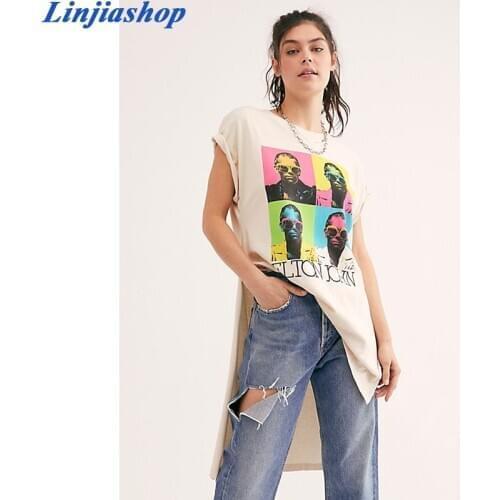 Casual Apricot T-shirt cartoon print soft cotton plus size short sleeve high fashion oversized summer tees ladies dropshipping