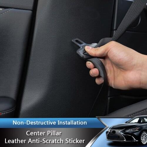 QHCP Car Inner Door Column B Pillar Stickers Protection Safety Belt Buckle Anti-scratch Anti-kick For Lexus NX RX UX Accessories