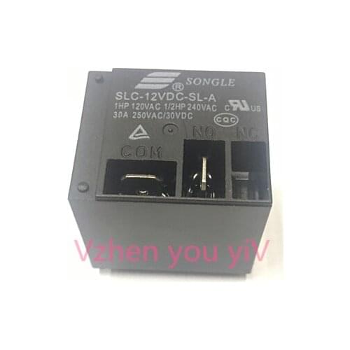 Free shipping lot (10 pieces/lot) SONGLE SLC-12VDC-SL-A SLC-12V-SL-A SLC-DC12V-SL-A 4PINS 30A 12VDC Power Relay original New
