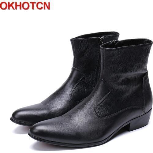 Generous Vintage Man Boots Plus Size 47 Simple Rome Mens Black Boots Genuine Cow Leather Winter Snow Boots Men Solid Ankle Boots