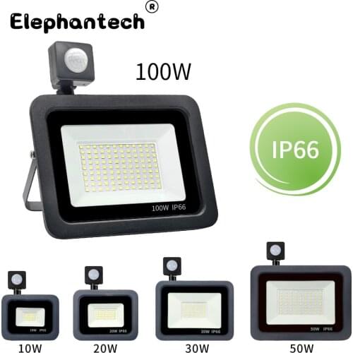 PIR Motion Sensor LED Flood Light 10W 30W 50W 20W 100W Outdoor Floodlight 220V Waterproof Led Spotlight for Garden Wall Street L
