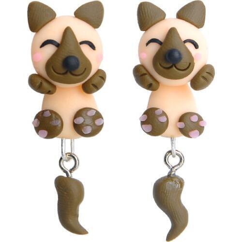 TTPAIAI 30 Brand Handmade Polymer Cute Clay Dog Stud Earring Fashion Jewelry Lovely Cartoon Animal Earrings For Women Girl Gift