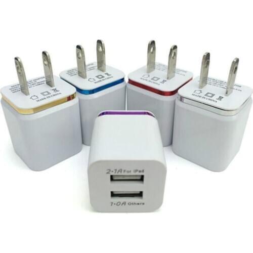 Dual USB Charger 2.1A Fast Charging Universal Travel US Plug AC Power Adapter Portable Wall Mobile Phone Chargers 300pcs