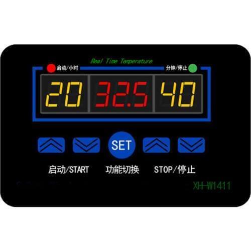 XH-W1411 12V/220V Digital Three-display LED Temperature Controller Thermostat Control Switch -19~99