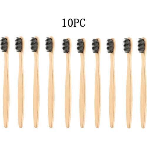 10/5/4/2/1Pcs Natural Pure Bamboo Toothbrush Charcoal Soft Hair Tooth Brush Eco Friendly Brushes Oral Cleaning Care Tools
