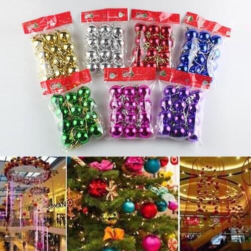 12Pcs/pack 3cm Plastic Christmas Decoration Modelling Craft Solid Plastic Balls Round Spheres Christmas Tree Decoration