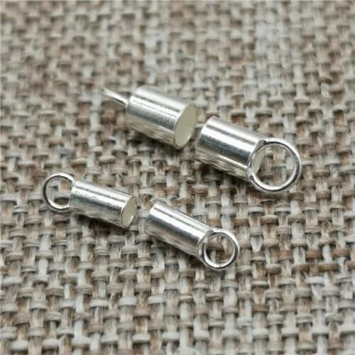 925 Sterling Silver Leather Cord End Caps Hole 1.5mm 2.5mm for Bracelet