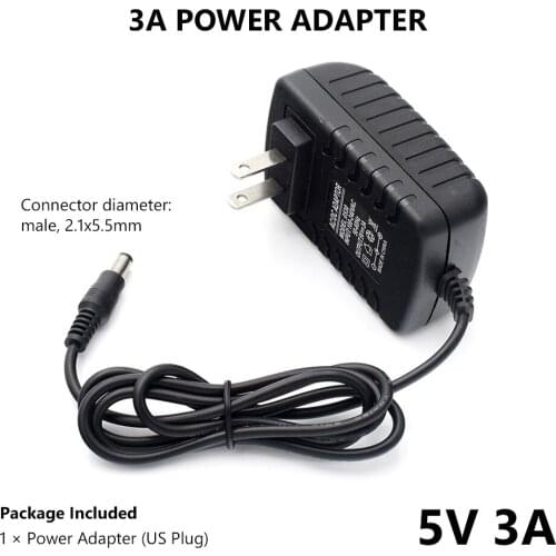 AC to DC 5V Power Supply Unit 5V 3A Transformer AC 100V- 240V LED driver Converter Charger 5.5x2.1mm For CCTV camera Routers
