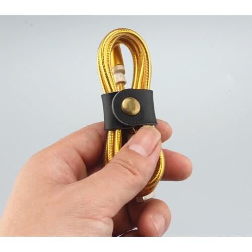 Genuine Leather Colorful Earphone Headphone Cable Line Holder Fashion Travel Organizer Packing Accessories