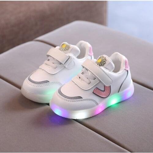 Spring Autumn Kids Shoes Baby Boys Girls Childrens Casual Sneakers Breathable Soft Anti-Slip Running Sports LED Shoes