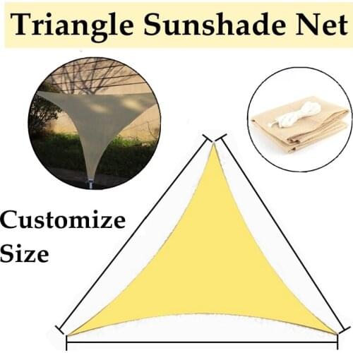 Customize Hi-Quality Beige Color Sunshade Net Triangle Sunshade Sails Garden Patio Pool Shade Sail Awning Camping Sun Shelter