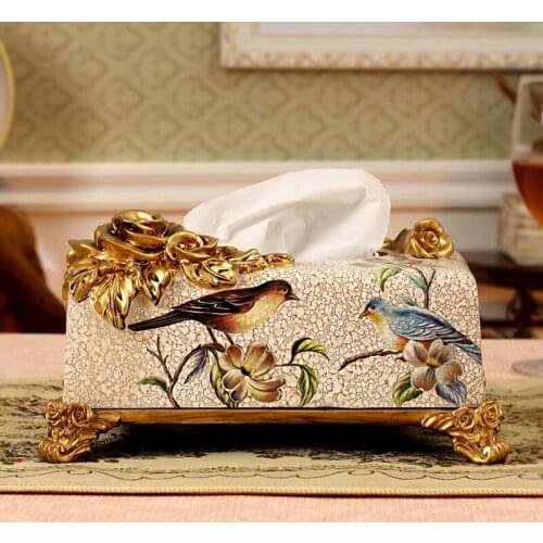 European style ceramic tissue box, living room, home decorations, decorations, drawer, high-end luxury housewarming wedding gift
