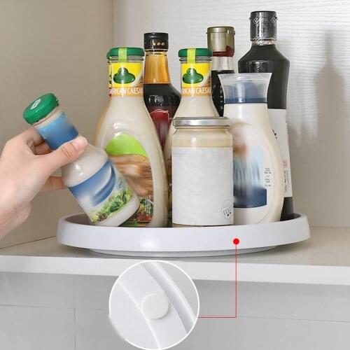 Condiment Jar Round Rotating Storage Tray Portable Spice Seasoning Sauce Box Salt Sugar Can Nonslip Organizer Shelf Kitchen Tool