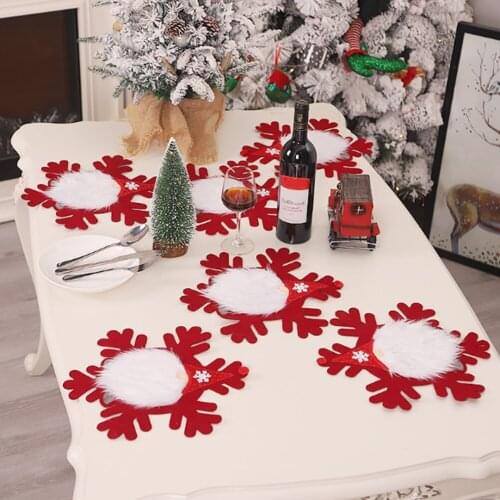 Creative Christmas Decorations Faceless Santa Gnome Table Runner Placemat Combination New Year Party Dining Table Decor