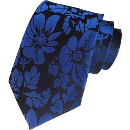 Fashion Big Floral Jacquard 8cm Neckties Ties for Mens Formal Business Flower Pattern Neckwear Polyester Suit Accessories