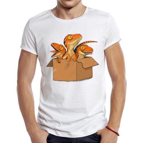 2021 Mens New Fashion Adopt a baby raptor Design Short Sleeve T-Shirt Cool Printed Tops Hipster Tee Shirts