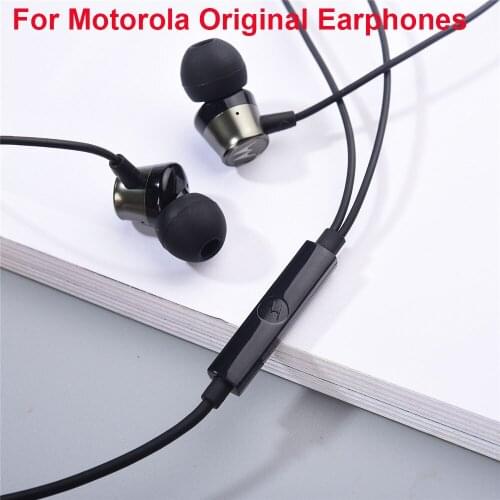 Original 3.5mm Jack In-ear Earphone Bass Wired Headphones With Microphone For Motorola Moto One Hyper GT G50 G6 7 Plus G10 G8 Z4