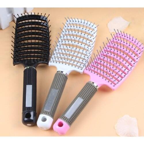 Plastic Hair Scalp Massage Comb Bristle & Hairbrush Wet Curly Detangle Hair Brush For Salon Hairdressing Styling Tools
