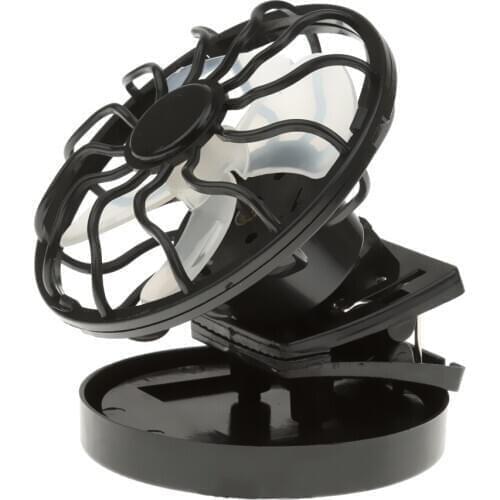2x Portable Energy Saving Clip-on Solar Energy Cell Fan Travel Cooling Mini Fan