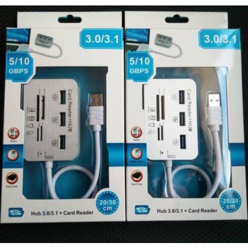 Professional USB 3.0 Hub 3-Port USB Hub Combo, 5Gbps HighSpeed Data Transmission USB Splitter for Laptop, Mobile HDD