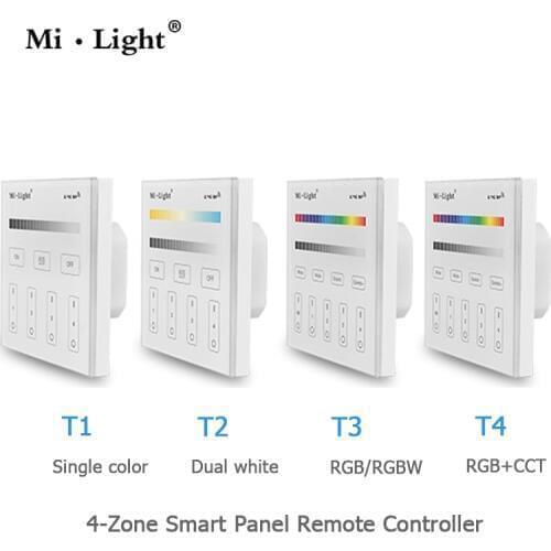 Milight Led Panel Remote Controller 2.4G wireless 4 Zone RF Dimmable dimmer remote Touch Panel Wall-mounted Controller T1 T4