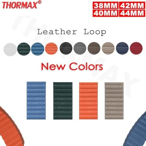 Adjustable Magnetic Genuine leather loop for apple watch band 42mm 38mm 40mm 44mm strap link bracelet for iwatch 1 2 3 4 5 6 SE