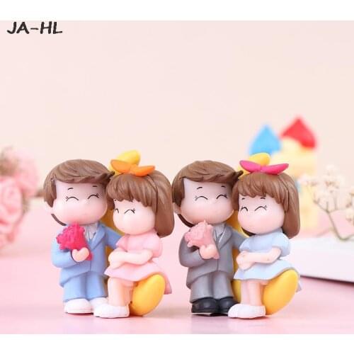 Romantic Couple Figurines Home Decor Sweety Lovers Craft Fairy SceneDIY Micro Wedding Decor