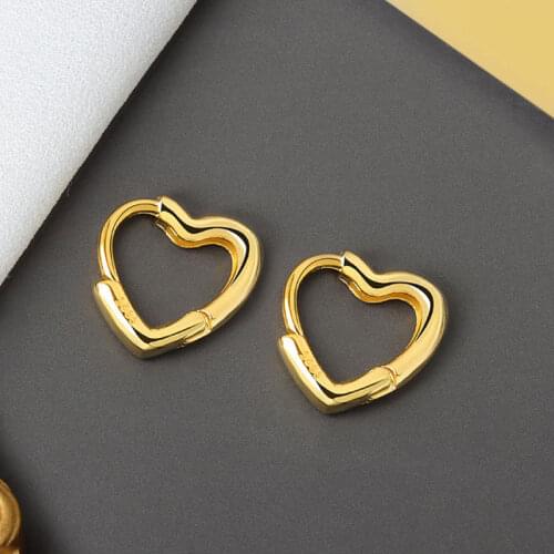 Small 925 Sterling Silver Heart Hanging Earrings Wholesale Jewelry Party Gifts Ear Piercing Stud For Women Brincos Gold Color