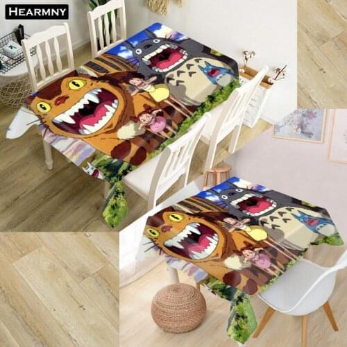 HEARMNY Totoro Tablecloth 3D Oxford Fabric Square/Rectangular Dust-proof Table Cover For Party Home Decor TV Covers