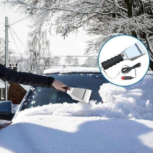 .12V Electric Heated Car Ice Scraper Automobiles Cigarette Lighter Snow Removal Shovel Windshield Glass Defrost Clean Tools New