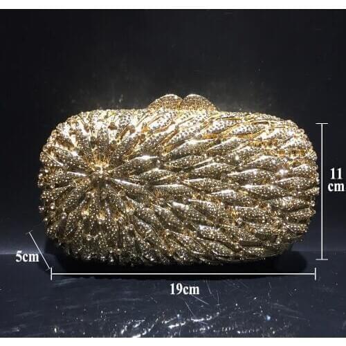 XIYUAN Ladies Crystal Evening Bag Luxury Diamond clutch purse party bags gold wedding bride handmade Day Clutches Prom Bag purse