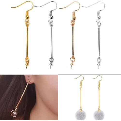 20pcs/lot Gold Silver Color Earring Hooks Wires Clasps Metal Iron Diy Ear Earring Making For Craft Jewelry Findings Accessories