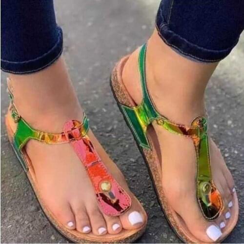 2021 Summer Fashion Hot Sale Womens Beach Roman Flat Bottom Sandals 1kb169