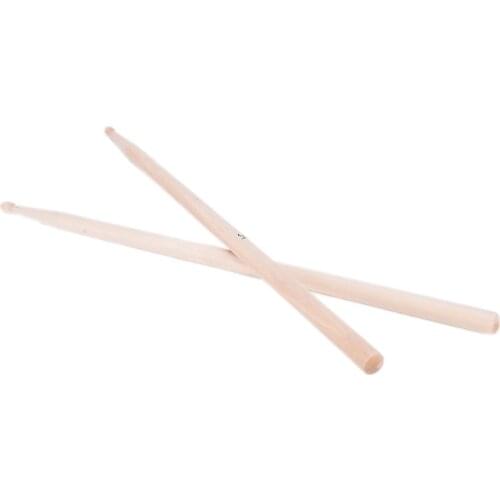 New 1 Pair 5A Maple Drum Sticks Wood Wooden Tip Band Musical Instrument Drumsticks 40 cm