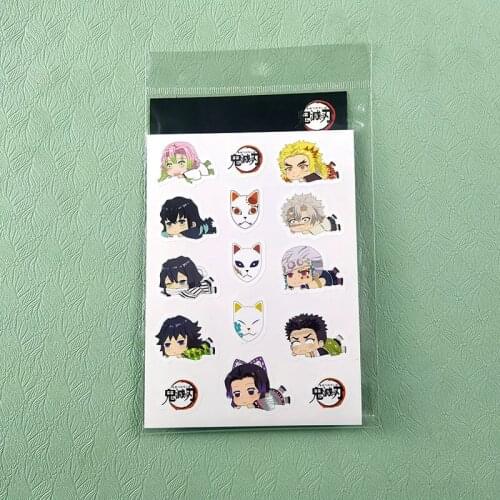 1pcs Demon Slayer Purikura Stickers Kawaii Kamado Tanjirou Nezuko Agatsuma Zenitsu Cartoon Stickers