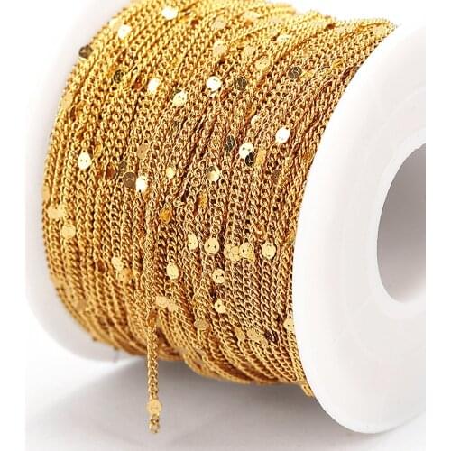 10meters/roll Gold Stainless Steel Chain Necklace Link Chain Accessories for Bracelets Jewelry Making Components Handmade DIY