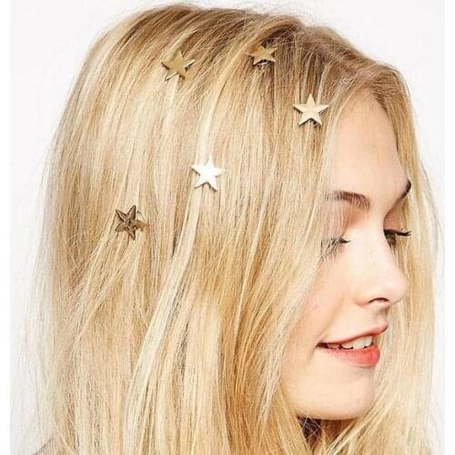 3/6 Pcs Fashion Women Gold Star Swirl Spiral Hairpin Barrettes Wedding Gift Women Headwear Accessories Hair Braiding Tools