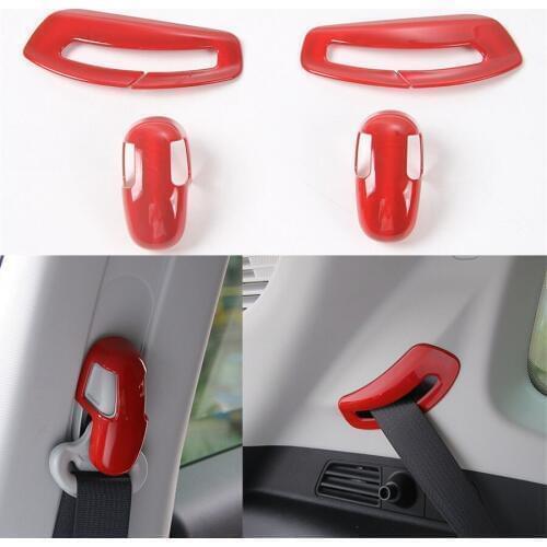 4pcs/set ABS Interior Car Seats Safety Belt Kits Button Decorative Trim Frame Covers Styling For Jeep Compass 2017