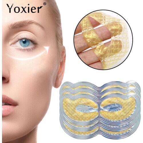 Collagen Crystal Eye Mask Dark Circles Hydrate Anti-Puffiness Dilute Fine Lines Nourish Firming Seaweed Glycerin Skin Care 5PCS