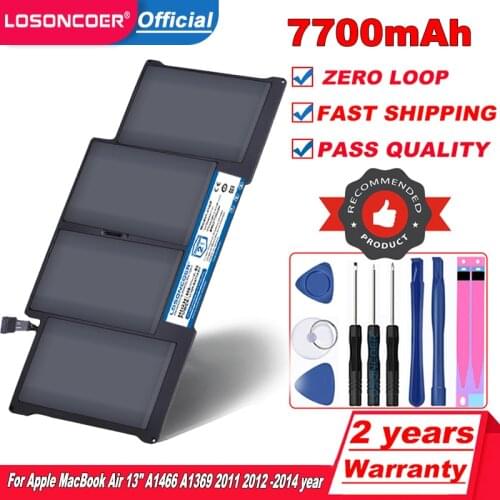 A1405 7700mAh Laptop Battery for Apple MacBook Air 13" A1466 A1369 2011 2012 -2014 year production Replace a1405 A1496