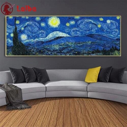 Diamond Mosaic Abstract Classic Artwork Van Gogh Starry Sky round drill Cross Stitch Diamond Painting Full Square Decor For Home