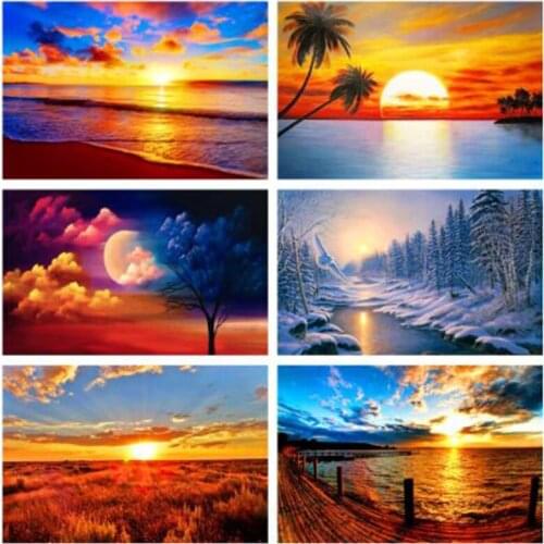 DIY Diamond Painting Scenery Cross Stitch Mosaic diamond embroidery landscape Pattern Full square Rhinestone Home decor Gift