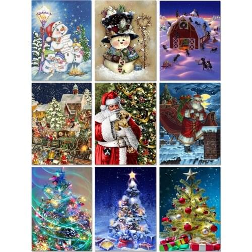 Diamond Painted Christmas Gift Diamond Embroidery Santa Claus Tree Photo Special Diamond Cross Embroidery Home Decoration H818