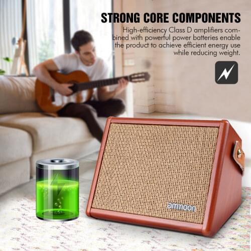 Gitafish B9 Portable Electric Guitar Amplifier 8W Rechargeable Amp Speaker Built-in 18 Types Drum Rhythms with Microphone AUX